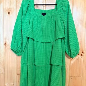 Who What Wear Green Layered Midi Dress